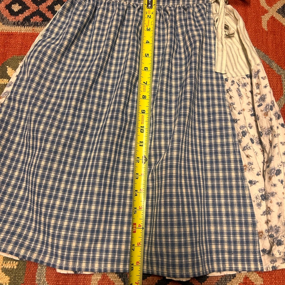 Louisiella apron skirt prairie vintage style plaid floral Size 10 - Picture 8 of 9